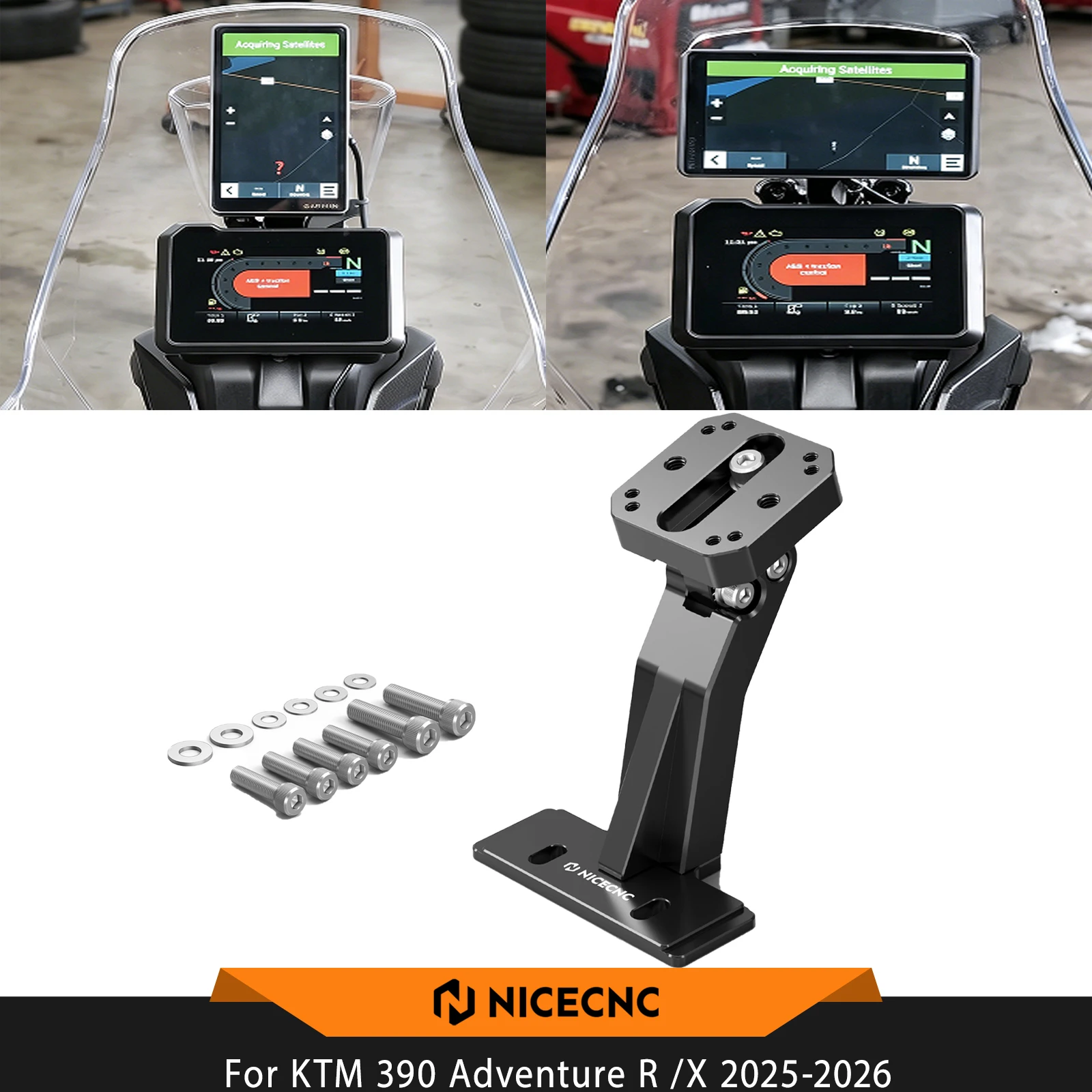 For KTM 390 Adventure R 390 Adventure X 2025-2026 Motorcycle Adjustable GPS Device Mount Phone Mount Navigation Mount Bracket