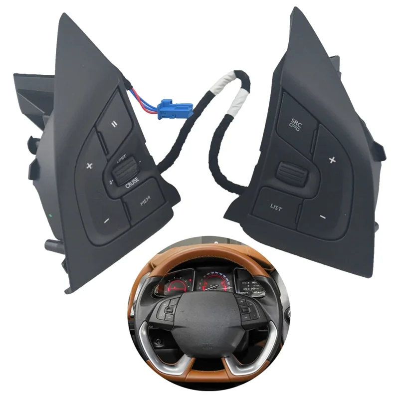 

Car Steering Wheel Cruise Switch Button Audio Volume Control Switch Buttons For Citroen Cactus DS5 DS6