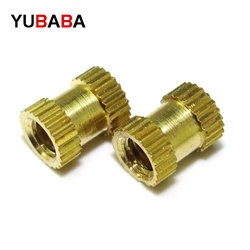 100pcs/lot M2 M2.5 M3 Copper Inserts Brass Double Pass Knurl Nut Embedded Fastener Spacing Nuts C0085