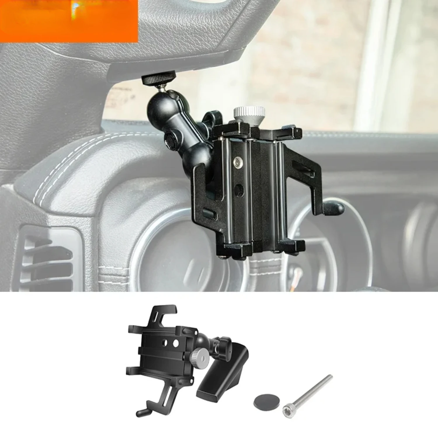 

Anti-Shake Car A-Pillar Phone Bracket for Jeep Wrangler JL JLU Gladiator JT - Adjustable Smartphone Holder for Off-Road Adventur