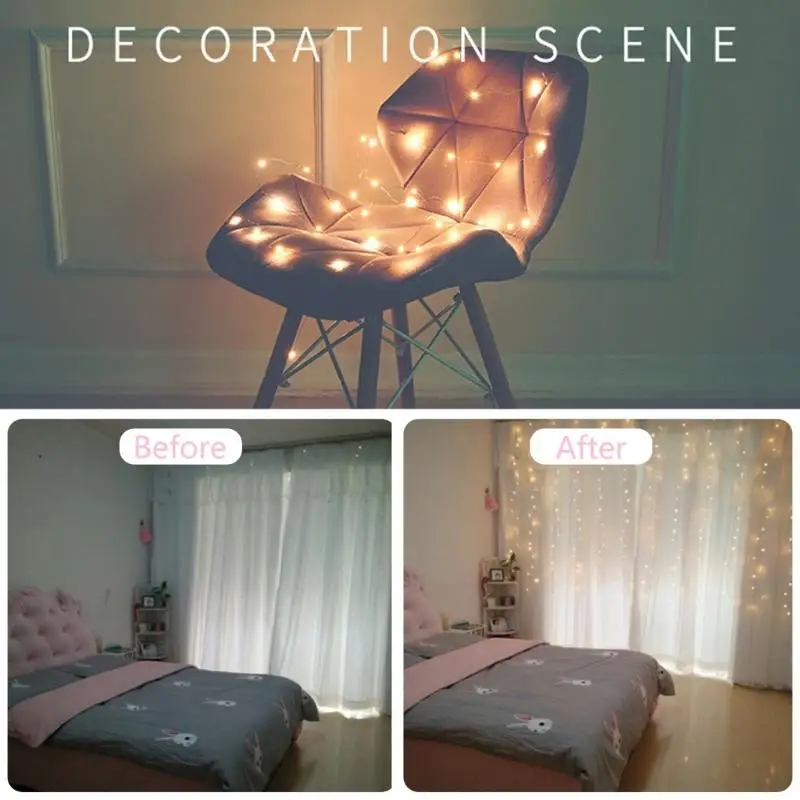 Guirlande lumineuse féerique à Led 652F, guirlande lumineuse étoilée en fil cuivre, luciole, pour bricolage, fourniture