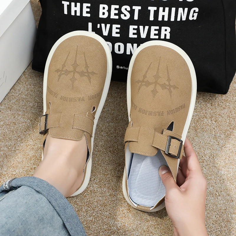 Capispalla da uomo Baotou mezza pantofola 2025 Estate Nuova pantofola pigra alla moda, versatile, traspirante e casual con suola morbida