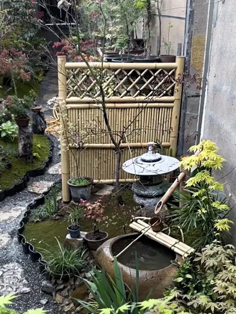 Sweet Deer Flowing Water Japanese Style Garden Bamboo Stone Bowl Water Landscape Landscape Ancient Fish Tank Bamboo Fountain