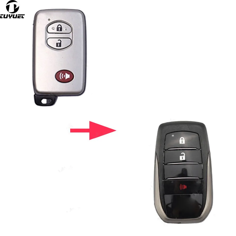 Modified Smart Remote Key Shell for Toyota Camry Prado Land Cruiser  (Board 5290)  With Emergency Key Blade