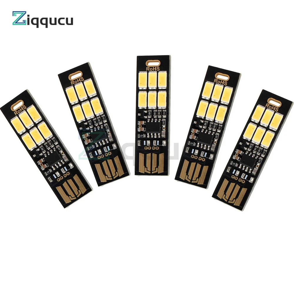 5Pcs/lot Portable Mini 5730 USB LED Light 5V Touch Sensor Dimmable Light for Power Bank Computer Laptop PC Table Lamp