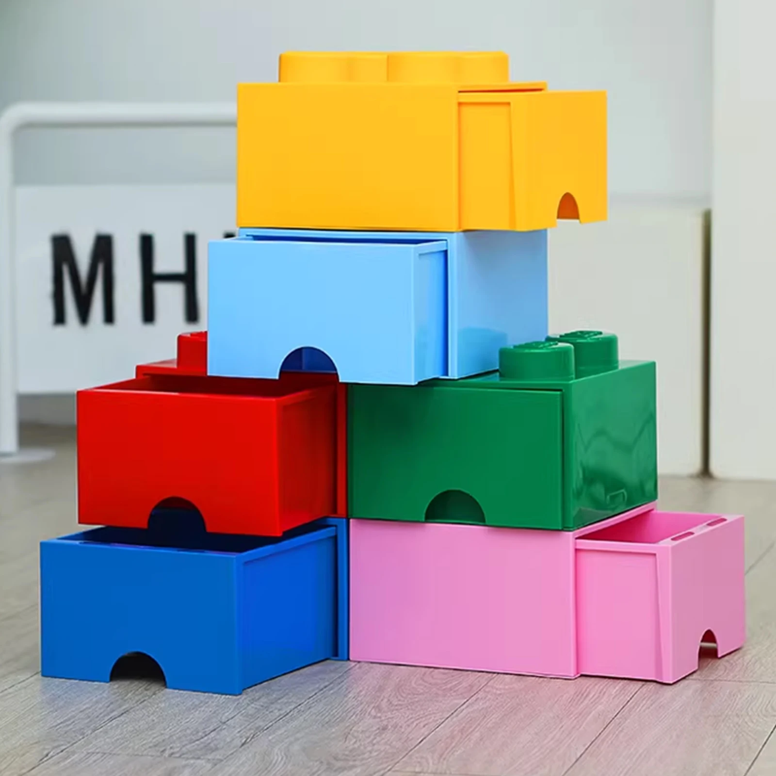 

New Creative Storage Box Building Block Shapes Box Desktop Stackable Storage Box Home Decorations Desktop Handy Office Supplies