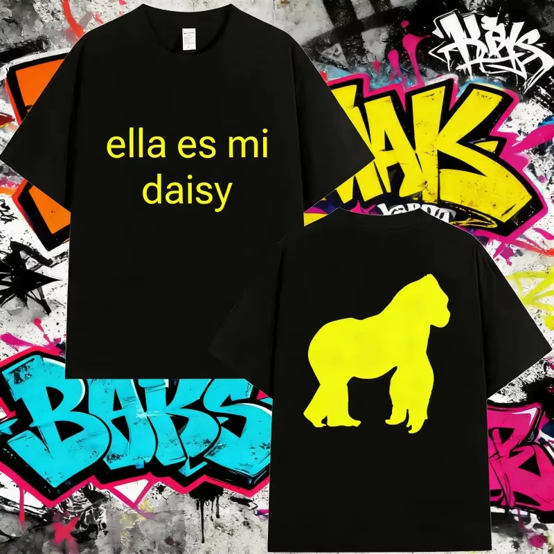 2026 Summer Rapper Rusowsky Ella Es Mi Daisy Tour Men Women Vintage Harajuku Fashion Oversized Cotton T-shirt Streetwear Y2k