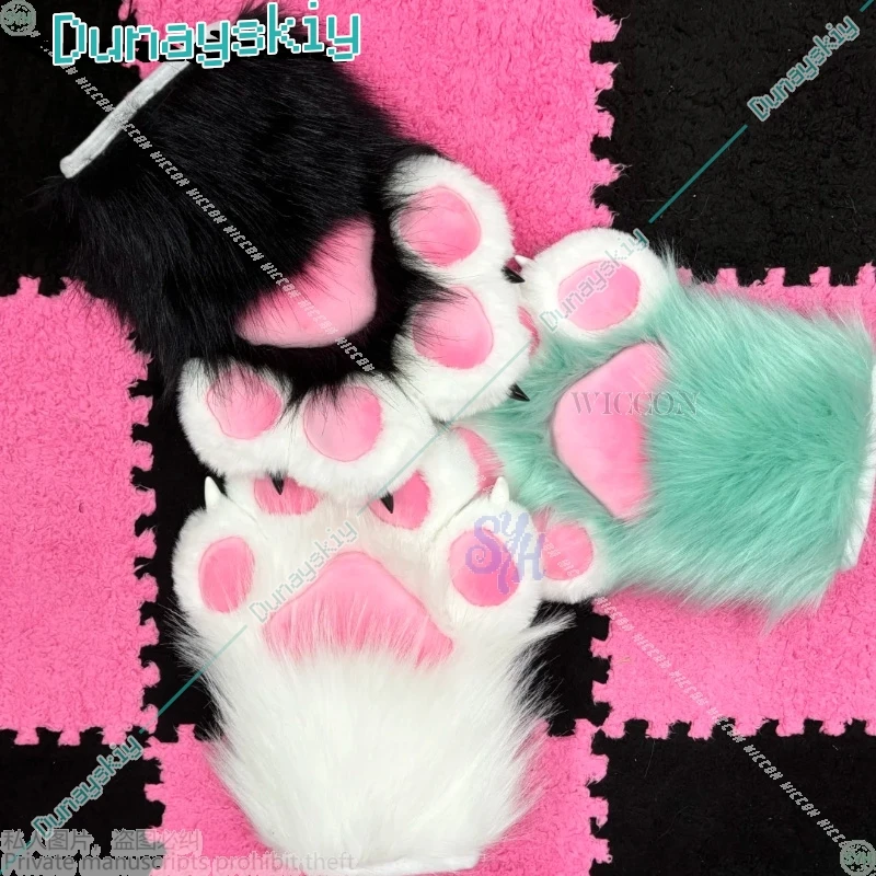 

Аниме Furrsuit Kawaii животное пушистый косплей кошка кролик собака лиса лапы перчатки реквизит аксессуары Хэллоуин Лолита Джирай Kei для девочек