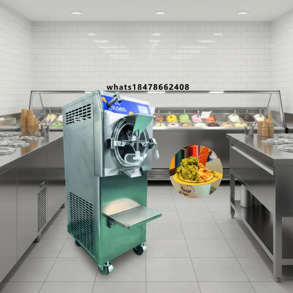 Commercial Gelato Hard Ice Cream Maker Machine High Quality Patent 5 Program Horizontal Italian Batch Freezer for Restaurant