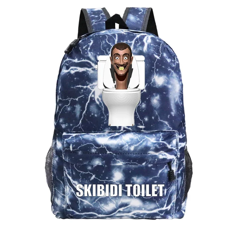 Skibidi-mochila escolar con estampado de inodoro para niños y niñas, Bolsa Escolar con dibujos animados divertidos para adolescentes y estudiantes