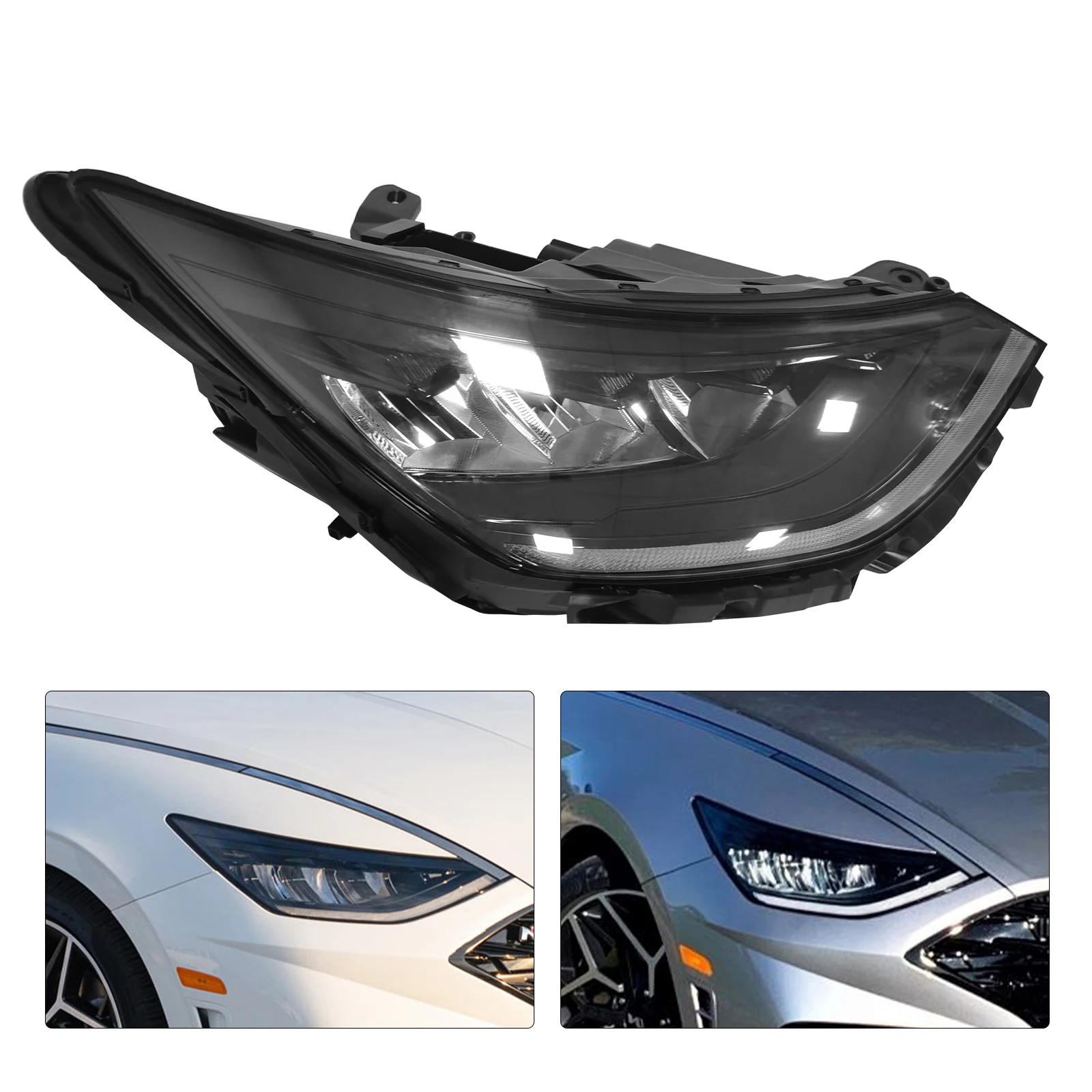

Right LED Headlight Assembly for 2020-2022 Hyundai Sonata - Passenger Side Full LED Headlamp 92102L0100
