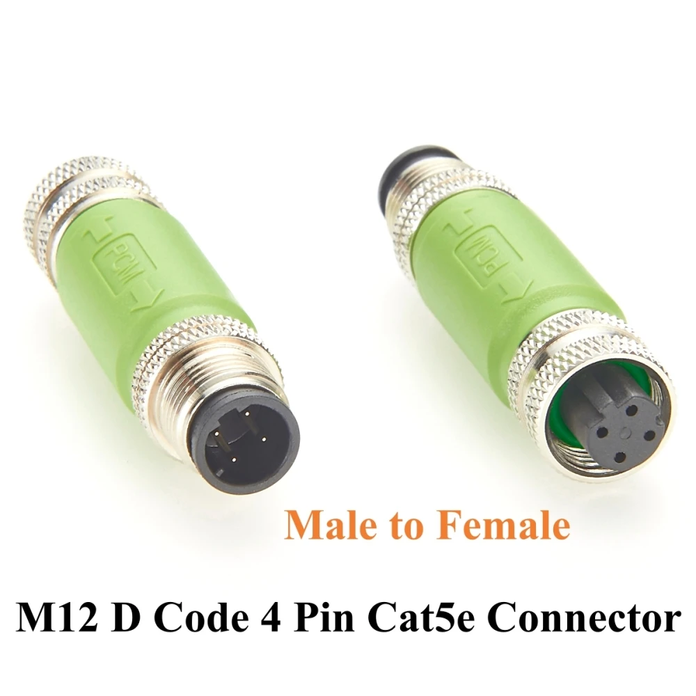 

IP67 M12 D-код 4-контактный разъем Ethernet Cat5e 100 Мбит/с встроенный соединительный экран «папа-мама» Pass-thru для модулей ввода-вывода Profinet