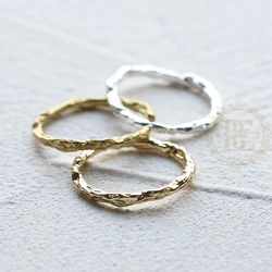 DIY Supply-Solid Brass Finding Textured Opened Jump Rings-21x2mm (4760C)