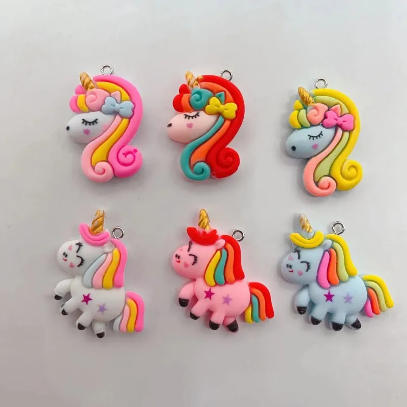 10pcs/lot Enamel Charms Rainbow Unicorn Pendants For DIY Handmade Earrings Bracelets Necklaces Jewelry Making Crafts Accessories