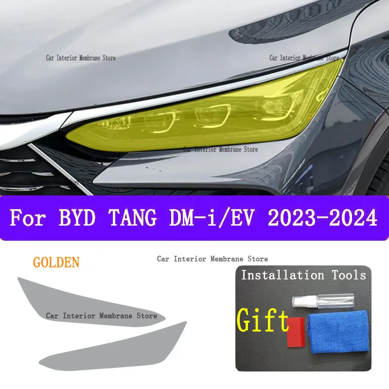 

For BYD TANG DM-i/EV 2023 TPU Car Exterior Headlights Anti-Scratch Protective Film Headlamps Repair Sticker Accessories Refit