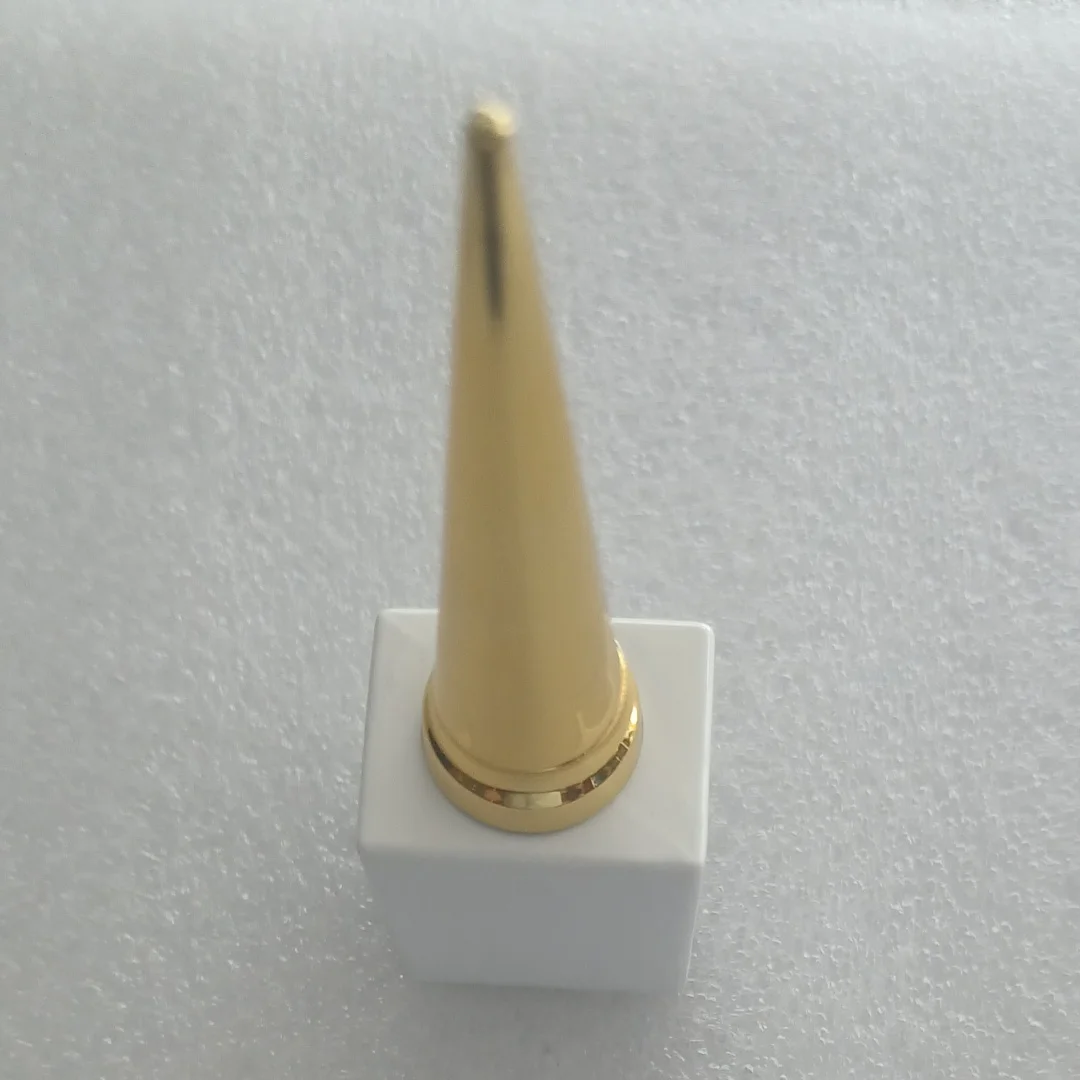 6 pieces 15ml Square white Glass Bottle Empty Bottles Refillable Nail Gel Polish Containers With Brush Golden Cap