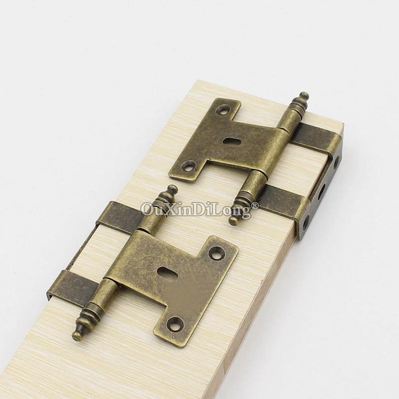 Classic 4PCS Metal European Antique Furniture Hinges Cupboard Wardrobe Kitchen Cabinet Hinges Wooden Cases Bookcase Bronze Hinge