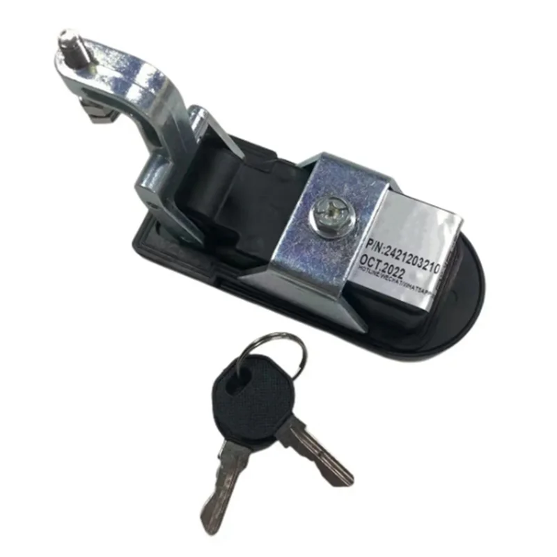 

A83I-Hood Lock Assembly For Haulotte 2421203210 Door Latch With Key Spare Parts Black ABS