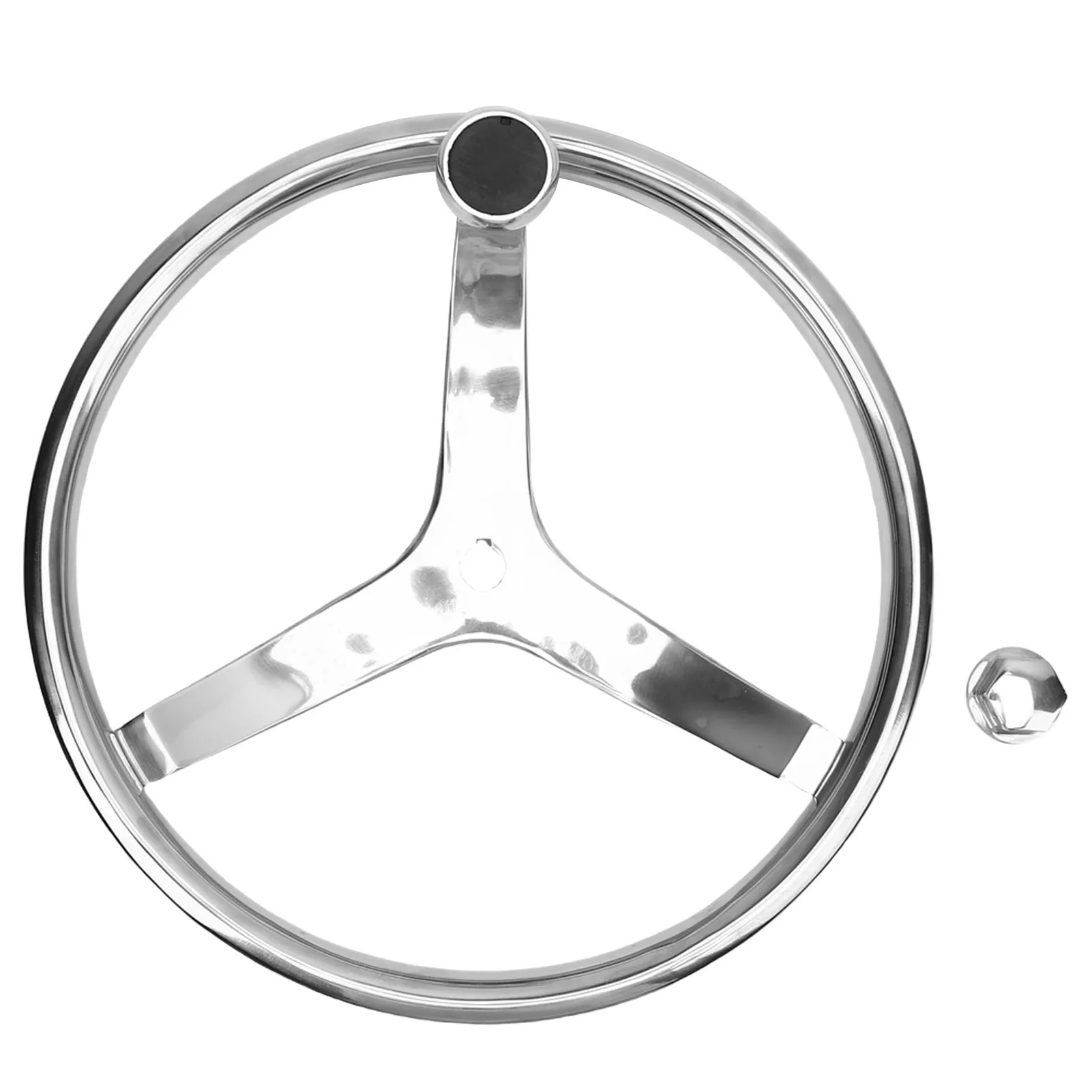 

Stainless Steel Boat Steering Wheel 3 Spoke 13-1/2 Inch Dia. Marine Steering Wheel for 3/4 Inch Tapered Shaft with 5/8 Inch-18