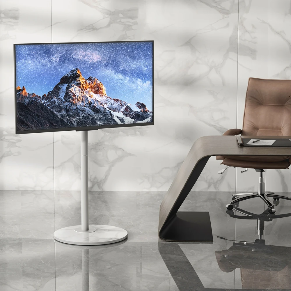 Modern Corner TV Stand Bracket Mobile Floor TV Cart for 40-75 Inches with Rolling Wheels