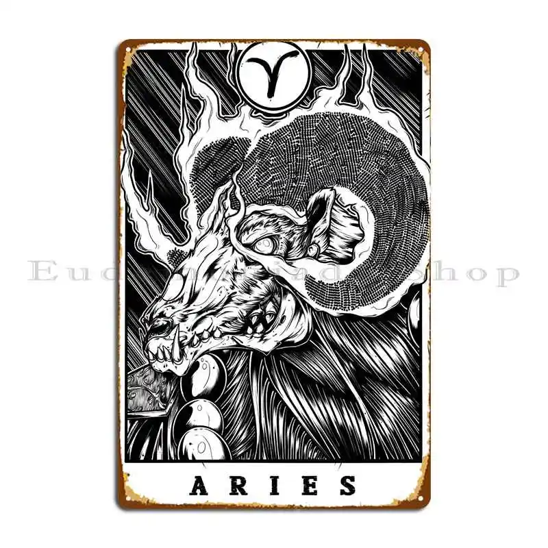 Aries Zodiac Tarot Metal Sign Custom Custom Party Create Club Tin Sign Poster