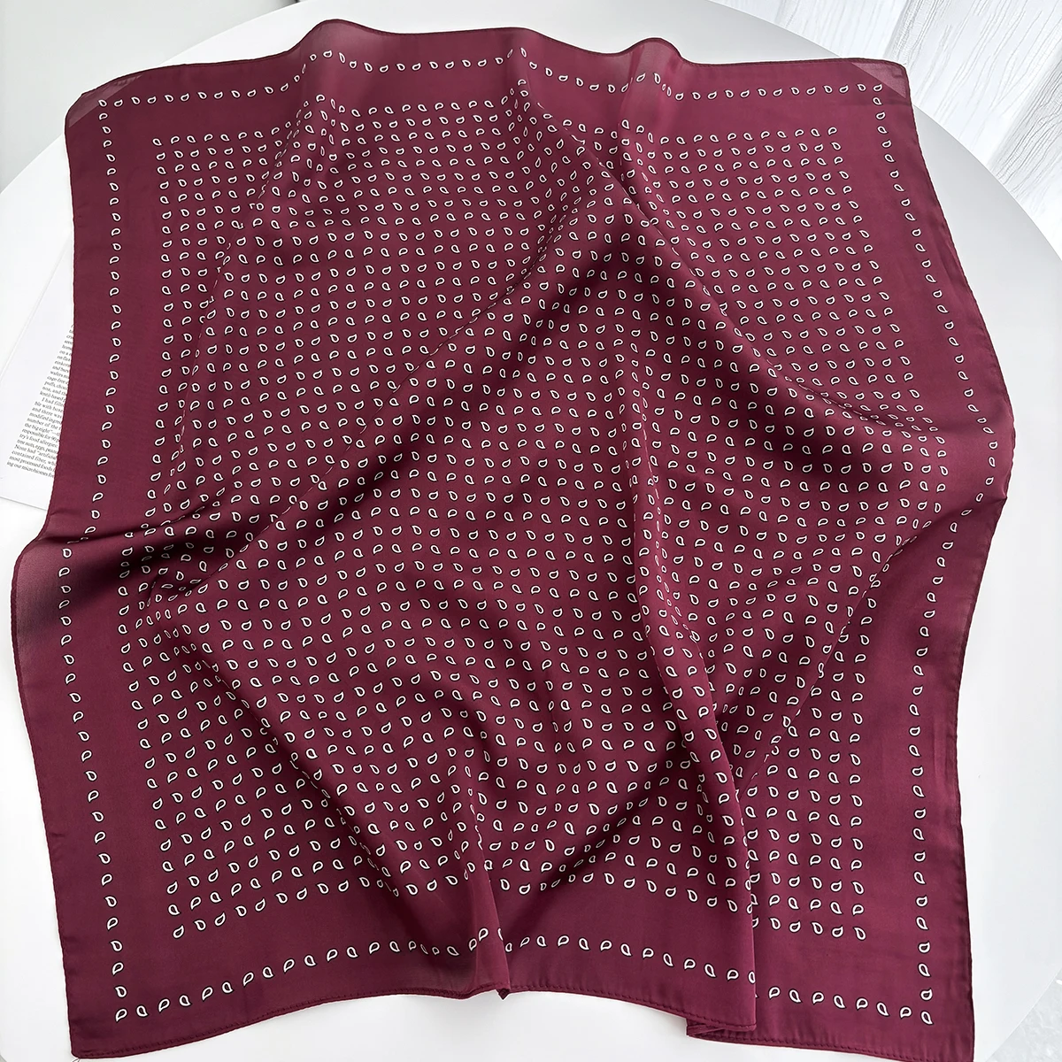 70*70 سنتيمتر المرأة مربع وشاح لينة الساتان الأزهار طباعة التفاف فولارد منديل عصابات الشعر نحيل التعادل الحجاب شالات #2