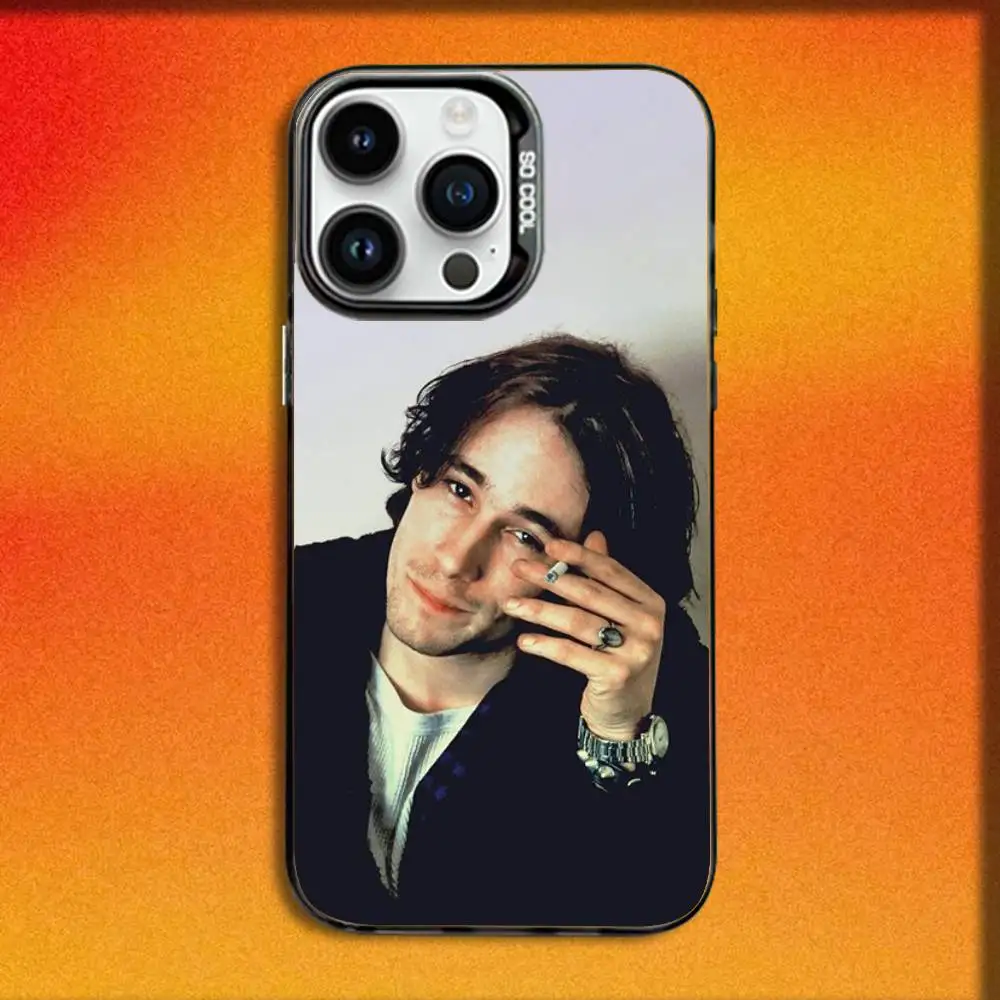 حافظة هاتف Singer J-Jeff B-Buckley لهاتف iPhone 16,15,14,13,12,11,Mini,Pro,E,MAX غطاء مقاوم للصدمات من الحلوى السوداء غير اللامعة