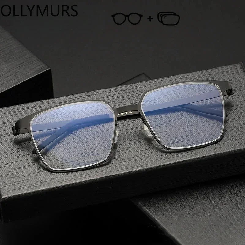 

XUKA Square Eyewear Optical Myopia Anti High-quality Men's Glasses wiht Prescription Titanium Radiation Aspheric Lenses