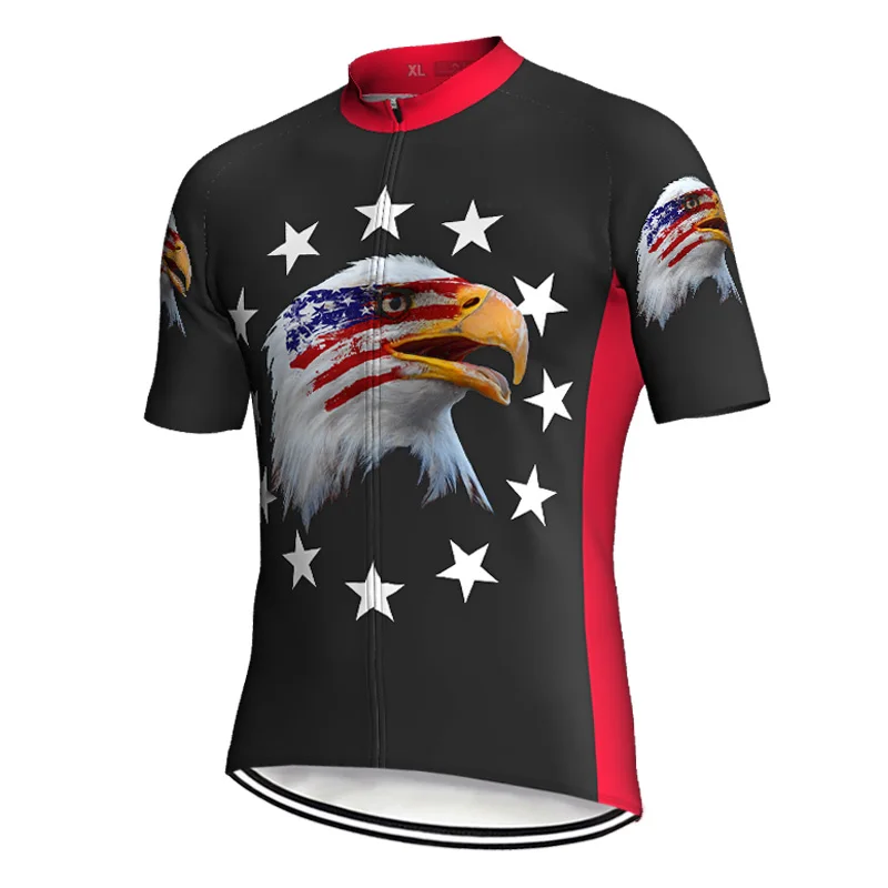 Bicycle Clothes USA Short Sleeve MTB Jacket Road Top Cycling Sweater Motocross Jersey Club Shirt Wear Track Bikestyle Exercis