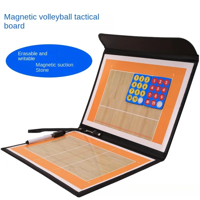 

2 In 1 Foldable Volleyball Board Coaching Clipboard With Marker Pen Magnetic Tactical Notebook Game Training Teach Equipment