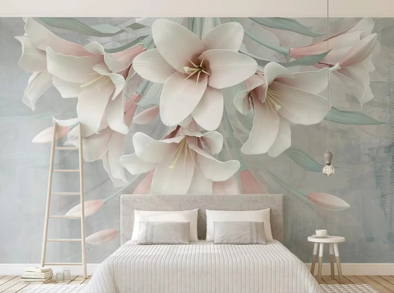 Customized Wallpaper Living room bedroom Nordic flower marble texture 3d stereo TV background wallpapers home decor