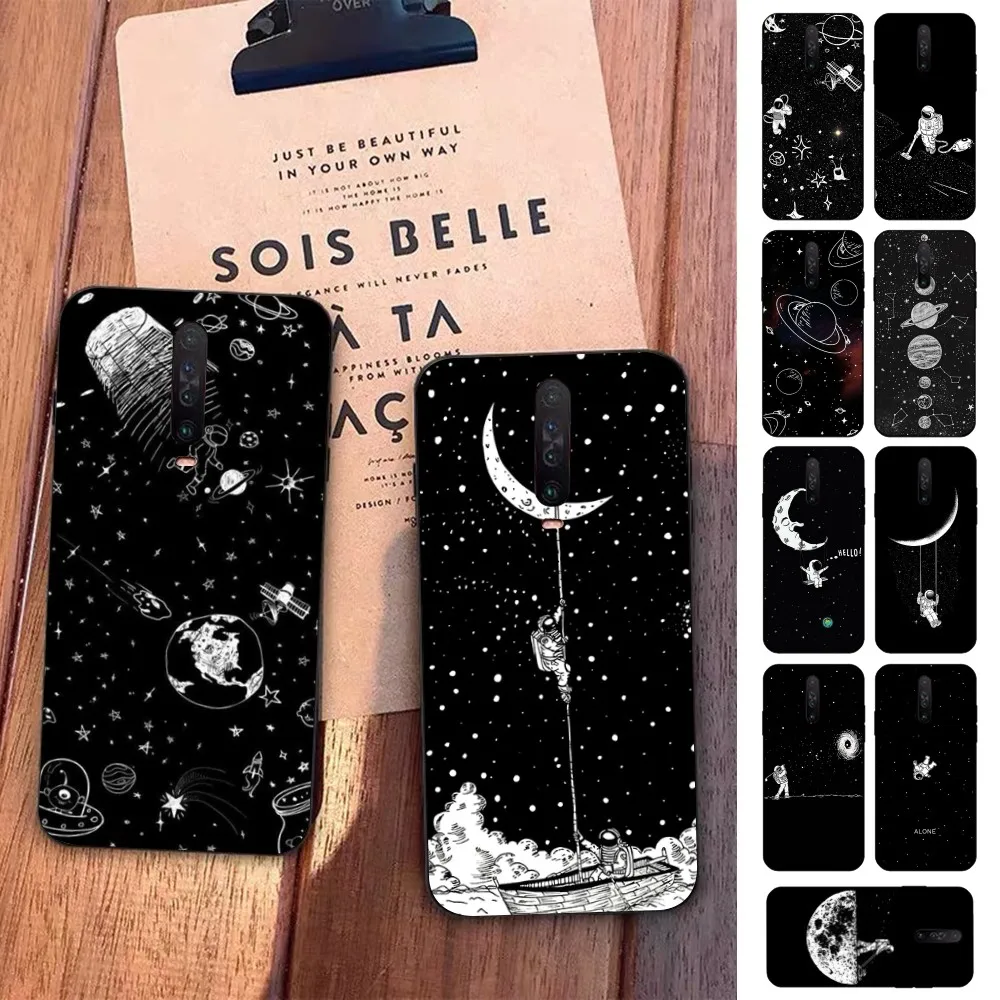 

Moon Astronaut Phone Case For Redmi 5 6 7 8 9 10 plus pro 6 7 8 9 A GO K20 K30 K40 pro plus F3 Fundas