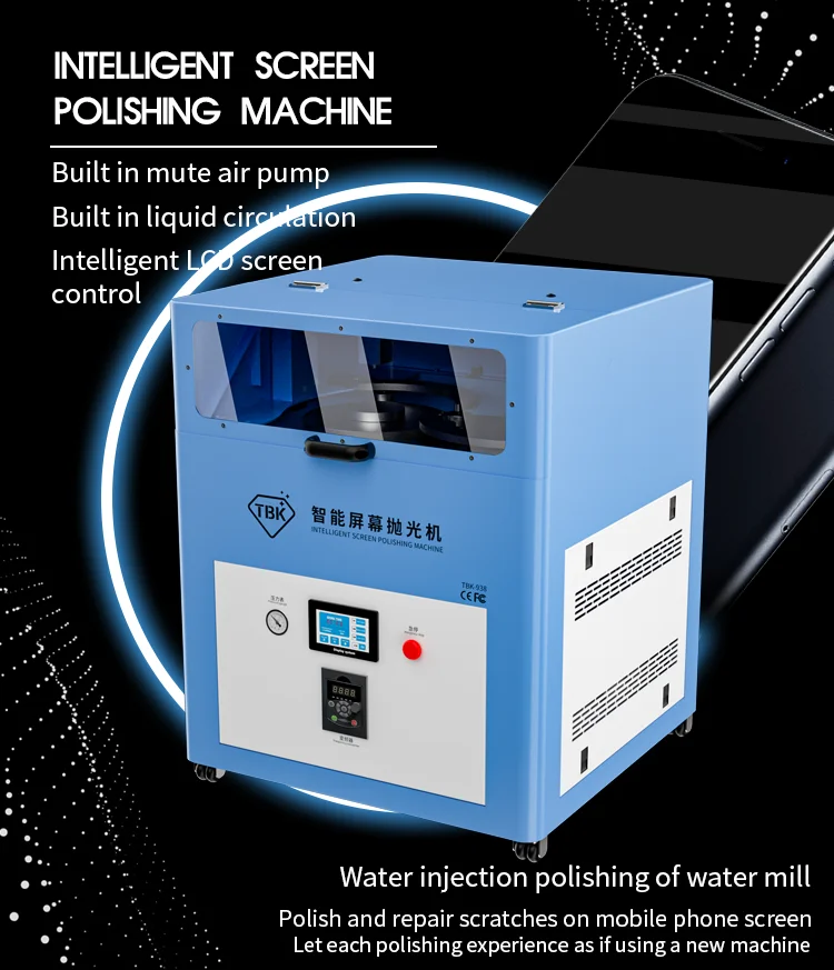 Phone Screen Grinding Milling Water Polishing Machine LCD Glass 938M 938 938L 2/4/8 Stations 1000W for Mobile Phone LSD Screen