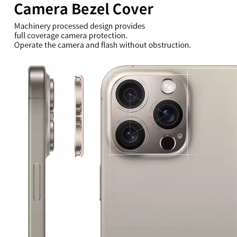 Metal Camera Protector For iPhone 16 Pro Max 16Pro 16Plus15 14 Pro Max Alloy Case Back Lens Tempered Glass Cover Protective Cap