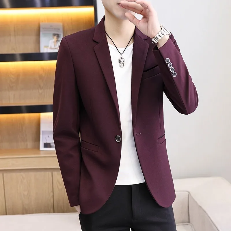 New Fashion Spring Autumn Casual Men Blazer Slim England Suit Blaser Masculino Male Soild Color Jacket Blazer  M-3XL