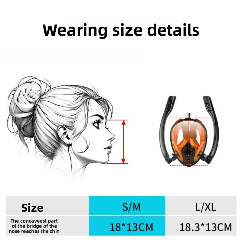 Adultos Profesionales 180 °   Máscara de snorkel de cara completa, visión panorámica de ojos anchos, antivaho avanzado, a prueba de fugas, aventuras subacuáticas