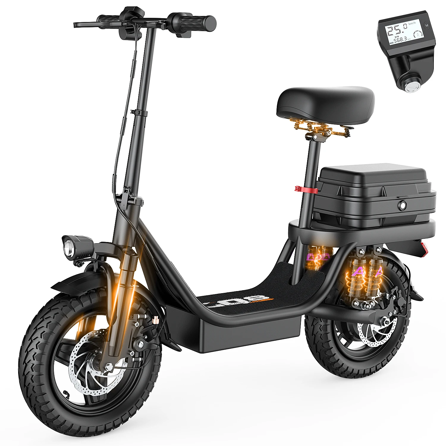 TOOFLY GQ8 E-Scooter para adultos, neumáticos de vacío de 14 pulgadas, EScooter 250W, batería 48V15 AH, patinete eléctrico para desplazamientos urbanos