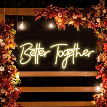 Better Together Neon Led-bord voor bruiloft Neon Light Sign Party Room Decor Mr en Mrs Neon Led-verlichting Slaapkamer Bruiloft Decoratie