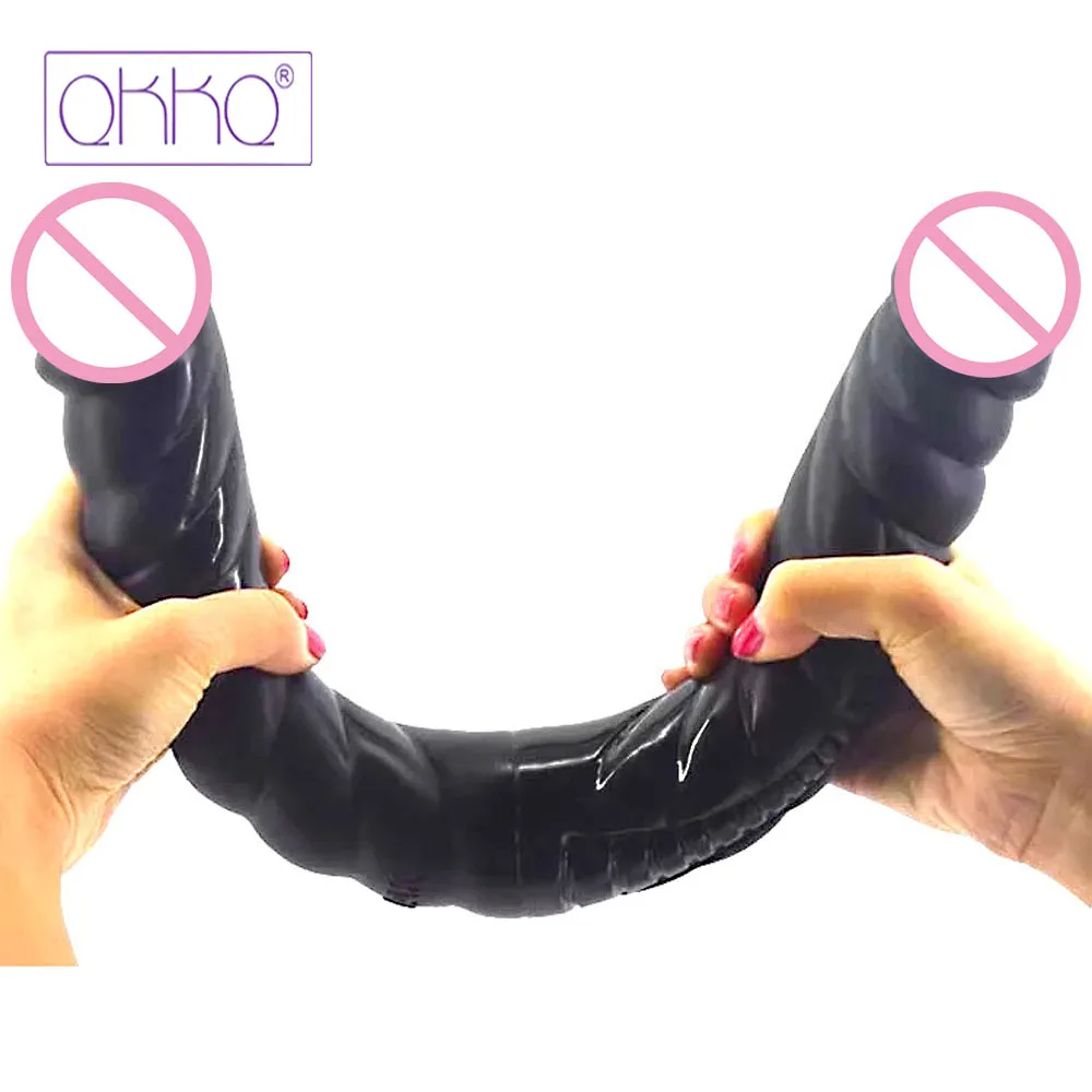 QKKQ Double Dildo 16.5 Inches Long Dildo Realistic Penis For Lesbian Flirting Masturbation Stimulate Vaginal Sex Toys For Women