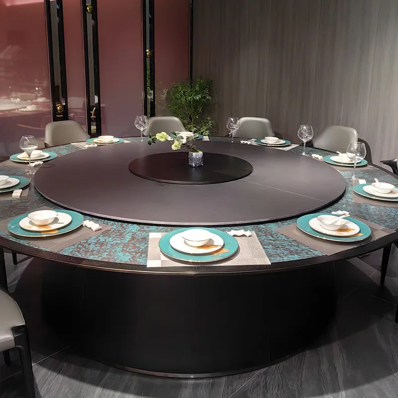 طاولة طعام فندقية مصممة، طاولة مستديرة كهربائية #4