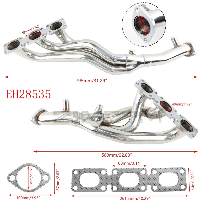 EH28535 Stainless Steel Exhaust Header Manifold For BMW  M52TU 2000-2004 E46 325i 330i Z3 Z4 E85