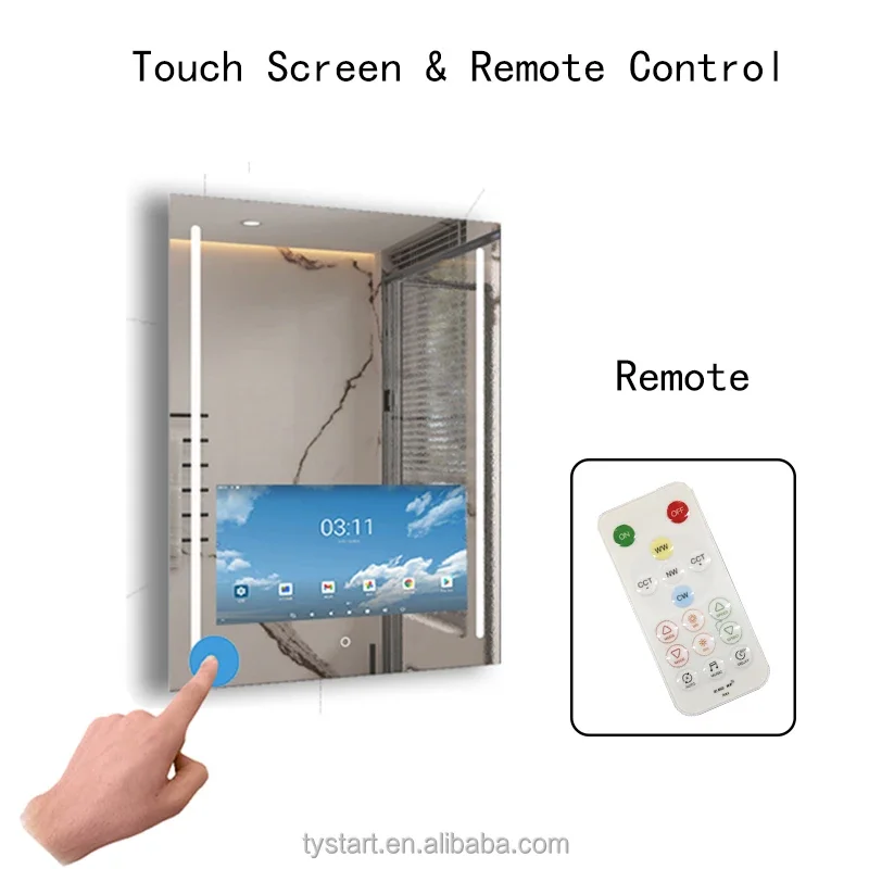 Hot Sale Customized Hotel Home Touch Screen Led Mirror Android System Smart TV Waterproof Bedroom Led Bathroom TV Mirror Smart M