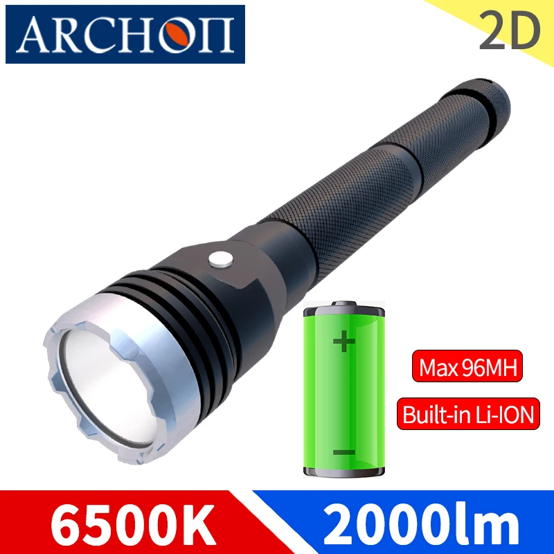 

ARCHON 2D Scuba diving flashlight Ocean going ship fishing lighting flashlight Underwater 150m Diving torch Sea fishing hunting