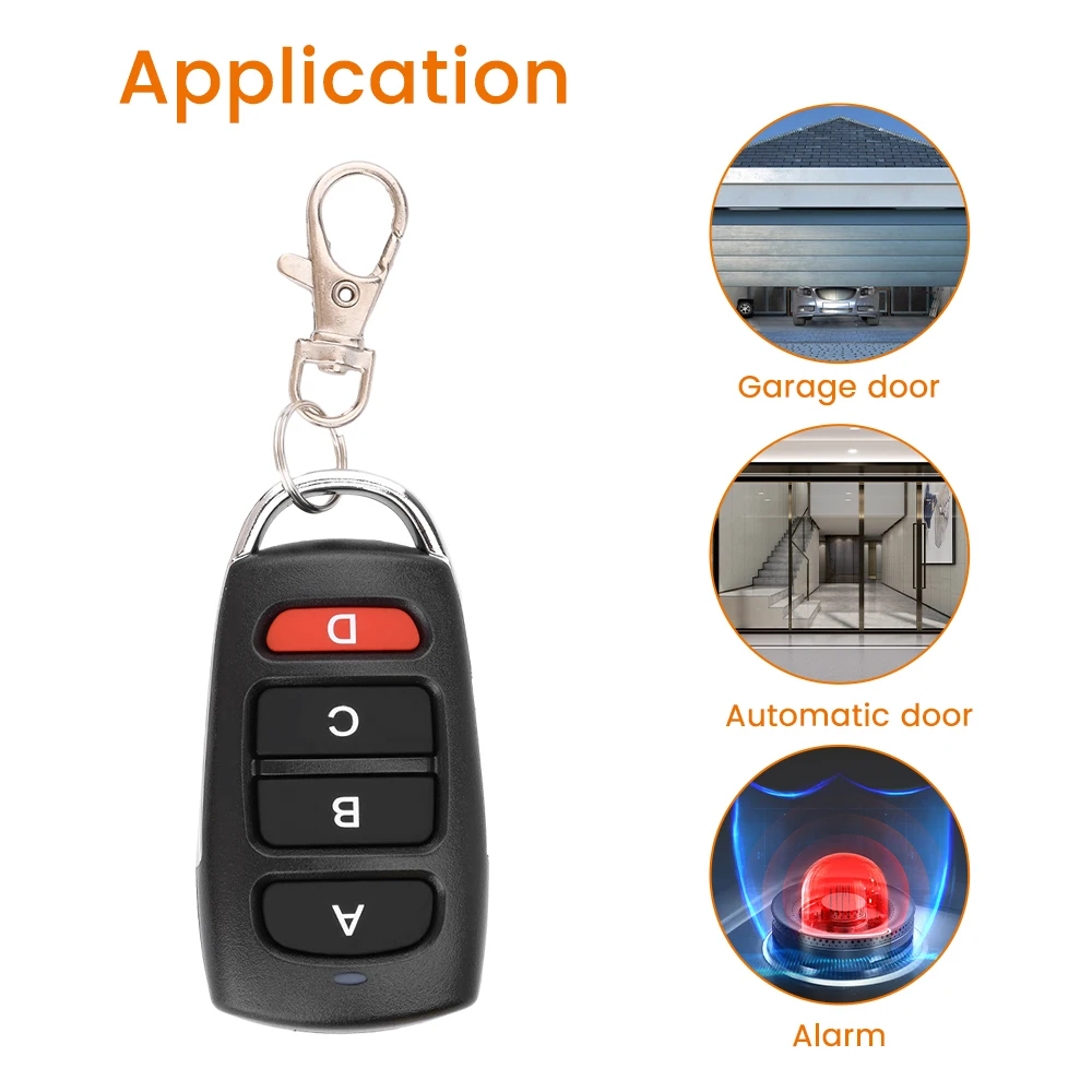 433MHz RF Wireless Remote Control 4 Keys Auto Copy Universal Smart Controller Cloning Electric gate Duplicator Key Garage Door