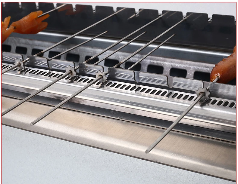 String Lifting Automatic Rotating Charcoal Bbq Grill Stainless Steel Electric Rotating Restaurant Barbecue Skewer Grill