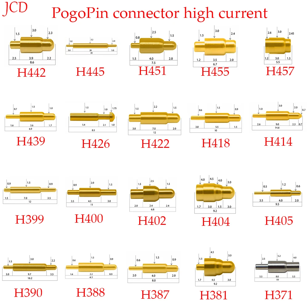 1PC Spring top pin PCB  19/8/12/11/10/12/38mm probe testing probe gold plated spring pin terminal PogoPin connector high current