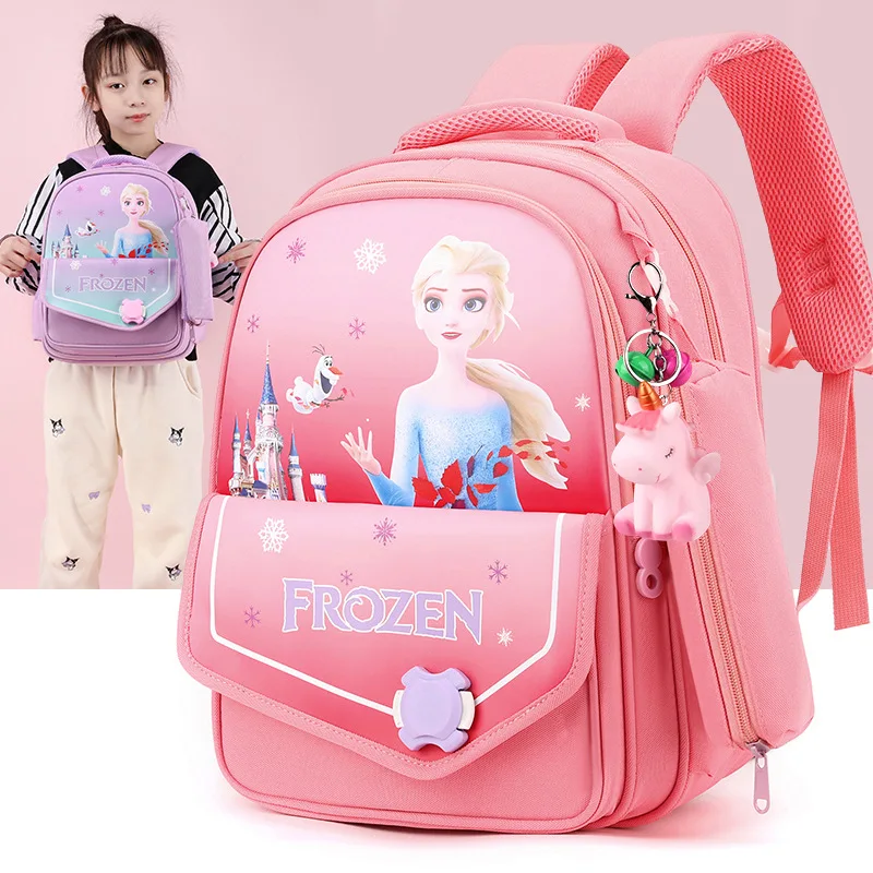 

New Frozen Girls School Bags Elsa Anna Primary Student Shoulder Orthopedic Backpack Grade 1-3 Large Capacity Water Proof Mochila