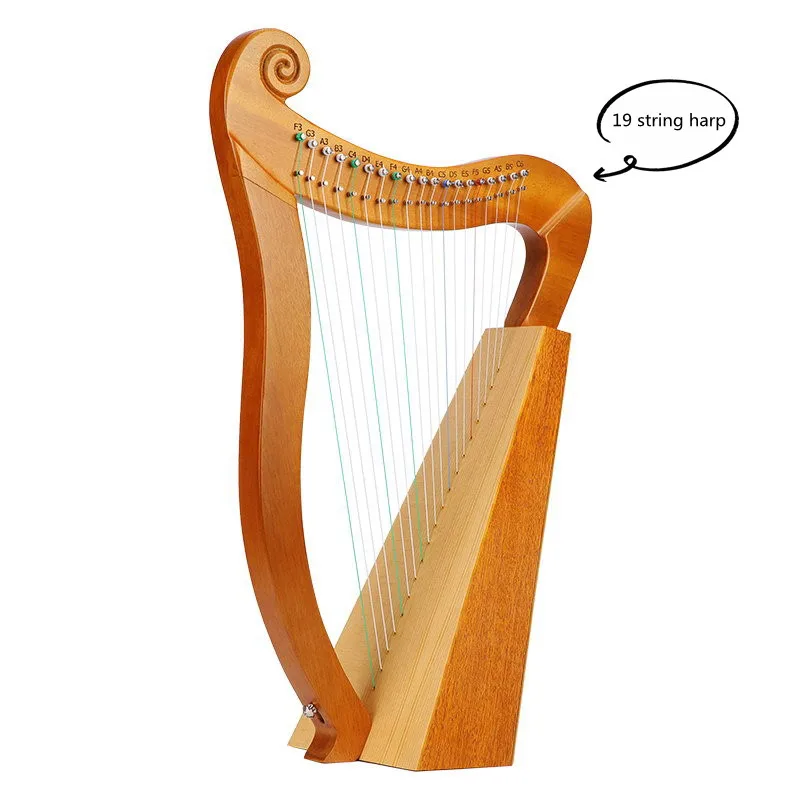 

wholesale price 19 string lyre solid wood harp string instrument hot sell musical instruments