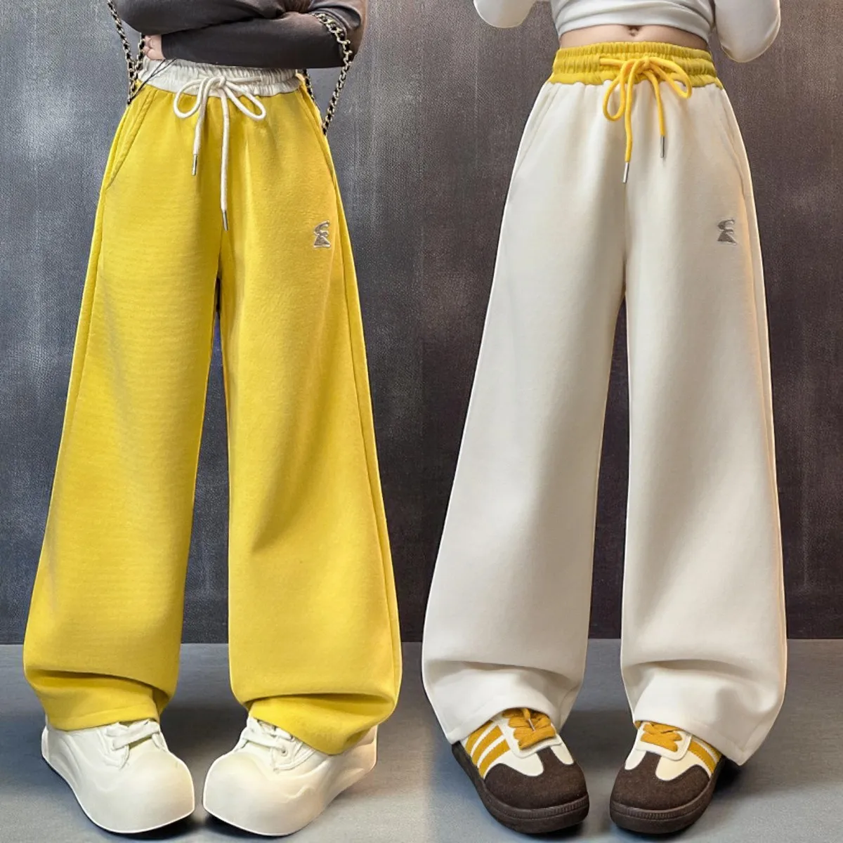 

Повседневные брюки для девочек, детские брюки для бега, повседневная спортивная одежда, широкие брюки для подростков, детские костюмы, школьная одежда