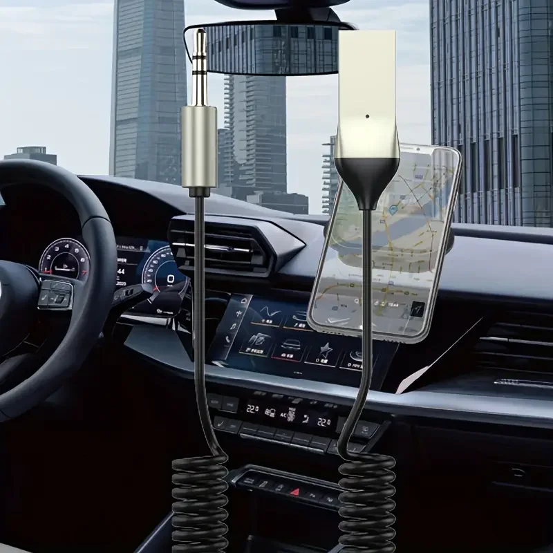 Ricevitore Bluetooth Adattatore 5.0 Kit vivavoce per auto Audio AUX Jack da 3,5 mm Ricevitore musicale wireless per trasmettitore BT per auto